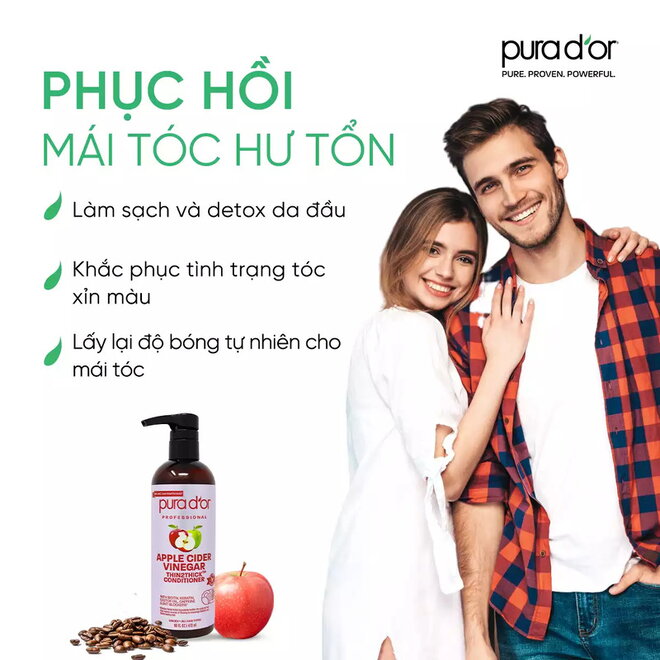 Dầu xả Biotin PURA D'OR giúp phục hồi và dưỡng ẩm chuyên sâu 473ml