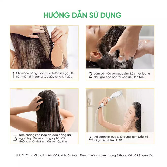 Dầu gội Biotin PURA D'OR Original Gold Label 236ml