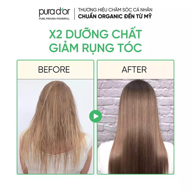 Dầu gội Biotin PURA D'OR Professional Grade phục hồi tóc hư tổn chuyên sâu, giảm gãy rụng 473ml