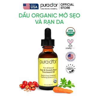 Dầu làm mờ sẹo và rạn da PURA D’OR Scar and Stretch Mark Treatment Oil